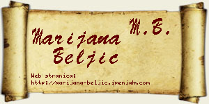 Marijana Beljić vizit kartica
